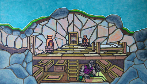 "Secret Cavern Loot Room: Rust" Original Painting