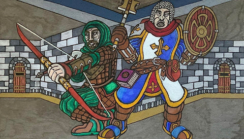 "Duo Dungeon Dive Templar & Bowman: Dark & Darker" Original Painting