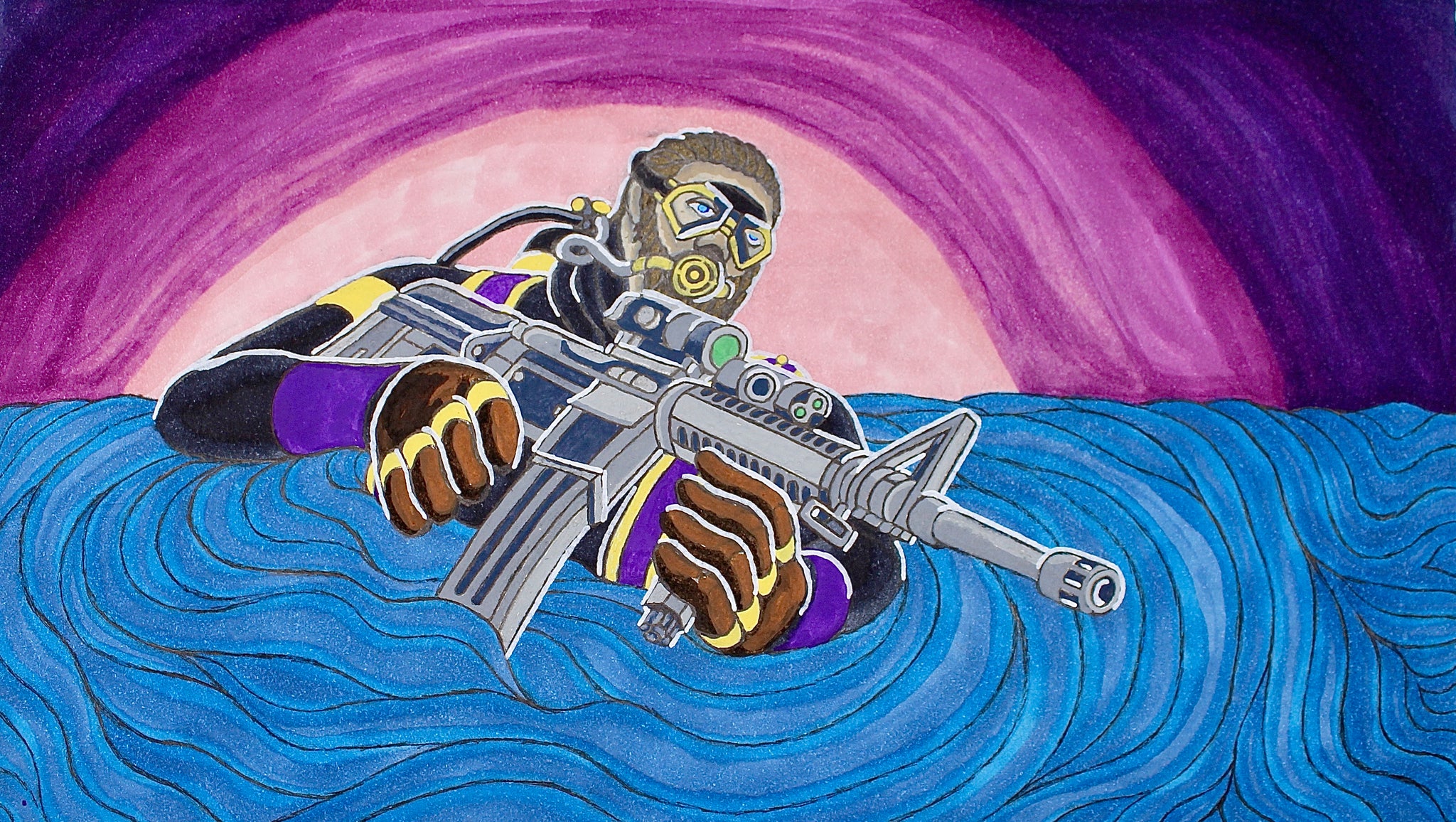 "Scuba Ambush" Original Painting