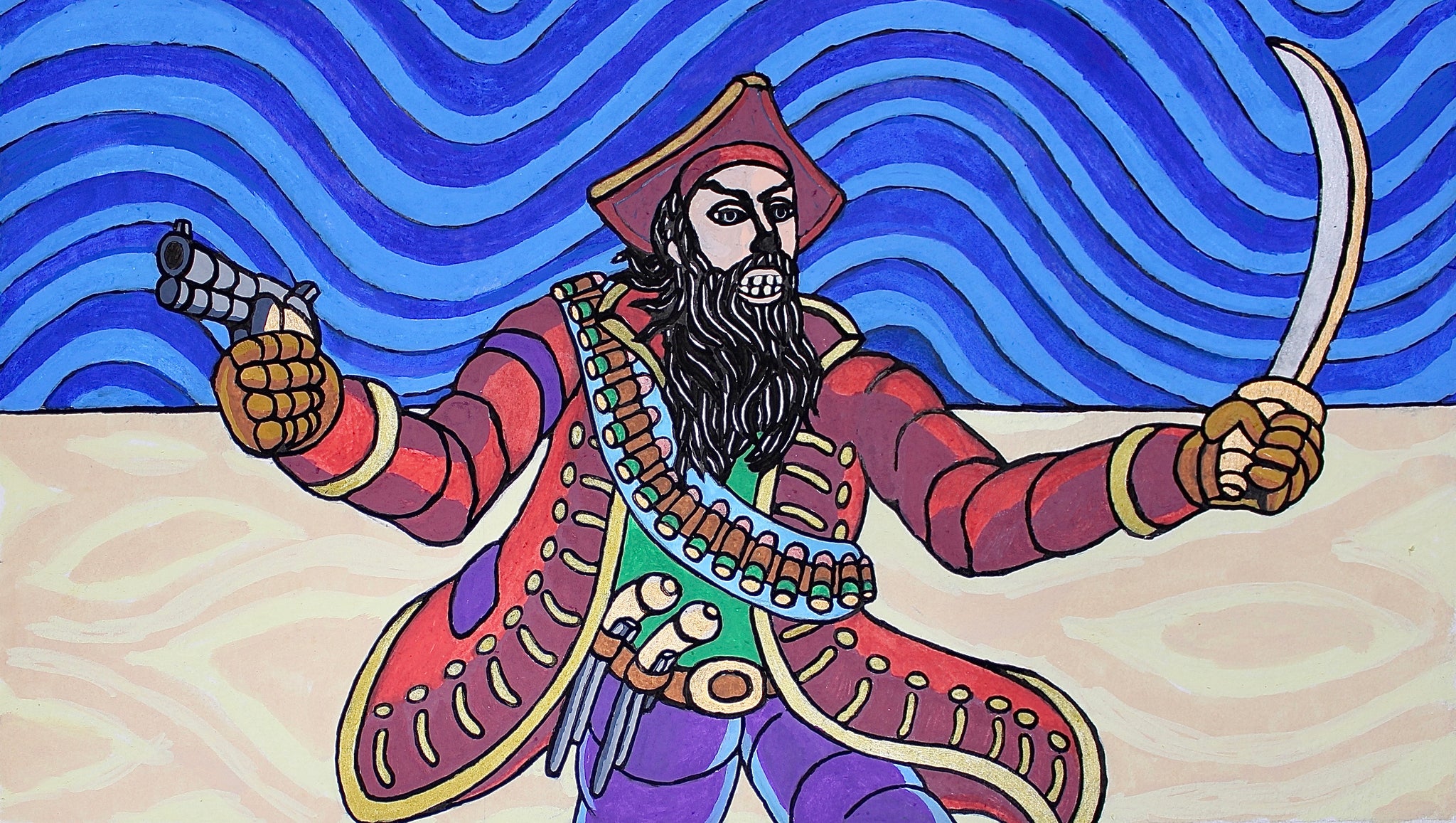 "Blackbeard Rises Again" Original Painting