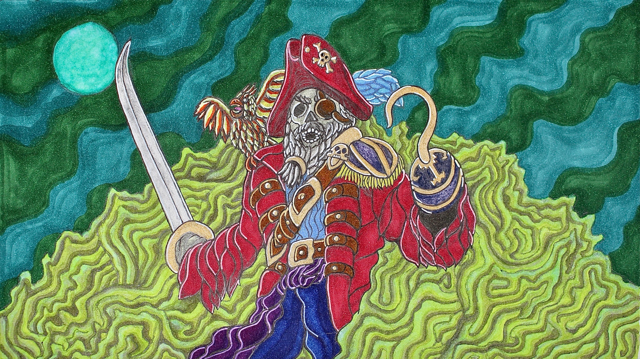 "Ghost Pirate Captain" Original Painting